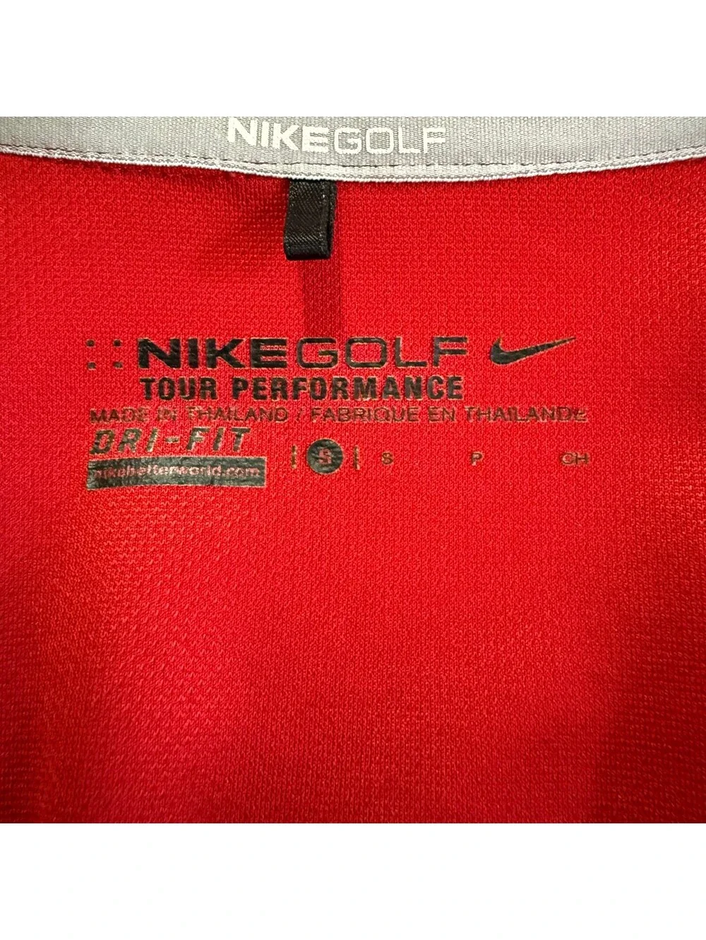 Nike Golf Tour Performance Dri-Fit Red Long Sleeve Pullover Top Small